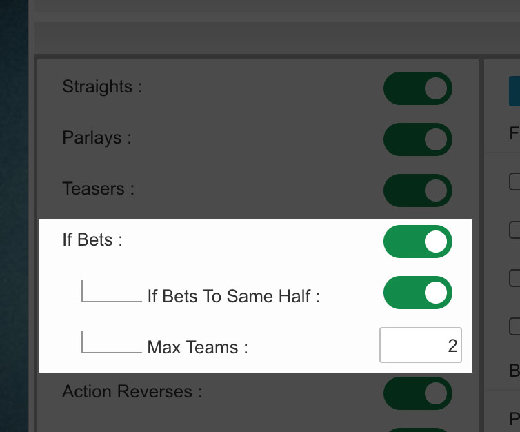 Set if-bets maximum teams allowed